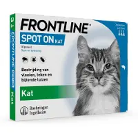 Frontline 2x Spot On Anti Vlooien en Teken Druppels Kat vanaf 1 kg 3 pipetten
