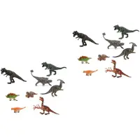Atosa Speelgoed dinosaurussen dieren speelfiguren - set 16x stuks - kunststof - tussen 5 -13 cm - mix van dieren