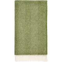 Bronte by moon Plaid Visgraat Groen (Apple) - Shetland Lamswol - 140x185 -
