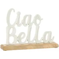 J-Line Ciao bella op voet aluminium wit small