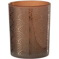 J-Line Windlicht boog glas oranje medium