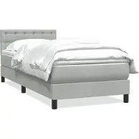 vidaXL Boxspring met matras fluweel lichtgrijs 80x210 cm