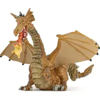 Papo Gouden Draak m. Brand - H: 10 cm - - OneSize - Speelgoedfiguren
