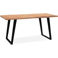 Wohnling Eettafel acaciahout zwart 160x80 cm Zwart