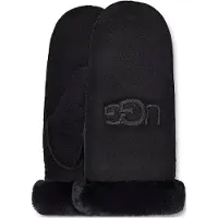 Ugg Dames Handschoenen Shearling Embroider Mitten - Zwart - Maat L/XL