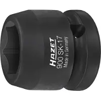 Hazet Krachtdopsleutel 900SK-17 · 1/2 inch (12,5 mm) vierkant hol · Buiten-zeskant-tractieprofiel · SW 17 mm