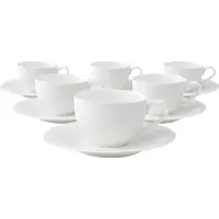 Villeroy & Boch Kaffeetassen mit Untertassen New Cottage Basic 150 ml Set van 6