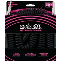Ernie Ball P06044 30ft Straight-Straight Coiled Cable Black