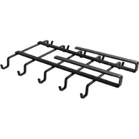 SmartaSaker Bekerhouder Klea hangend met 10 haken mat zwart staal 22x28cm anti-slip - Voor 10 kopjes of mokken - Keukenrekje voor kopjes