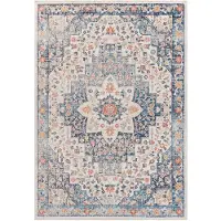 Surya - SELMA - Stijlvol vintage tapijt - Blauw/beige - Geschikt voor buiten