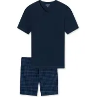 Schiesser Pyjama kort blauw / nachtblauw