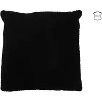 J-Line Cushion woven leather black