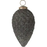 J-Line Kerstmis ornament dennenappel glitter glas paars