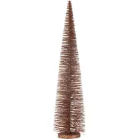 J-Line kerstboom decoratief bruin - 61 cm - set van 6
