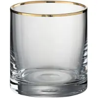 J-Line Drinkglas rand cilinder glas transparant/goud