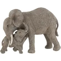 J-Line Olifant knuffel poly grijs