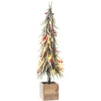 J-Line Kerstboom+led kunststof sneeuw groen/rood large
