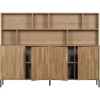 Woood New Gravure Wandkast B 200 cm - Eiken - Naturel