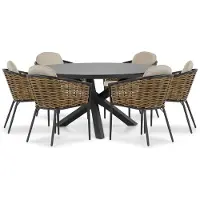 Lifestyle Garden Furniture Lifestyle Nice/Livorno 150 cm dining tuinset 7-delig