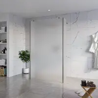 FortiFura Galeria Vrijstaande Inloopdouche - 120x200cm - Glas mat - antikalk - 8mm veiligheidsglas - 2 zijwanden 30cm - wandsteunen en hoekprofielen - Geborsteld Gunmetal PVD SW927771