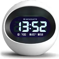Newgate Centre of the Earth LCD-wekker - Wit