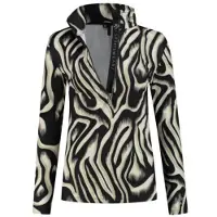 Kou Sportswear Wildprint Skipully dames Zwart dessin S