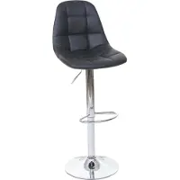 MCW Barkruk -A67, barkruk tegenkruk ~ zwart kunstleer, voet chroom