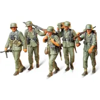 Tamiya Modelbouwpakket Auto - 35184 WWII Fig.-Set MG-Crew Maneuver with 5 Figures Plastic - 1:35 - Modelbouw