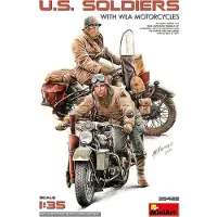 Other Modelbouwpakket Militaire voertuigen - 35422 Amerikaanse Soldaten met WLA-Motorfietsen Plastic - 1:35 - Modelbouw