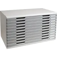 Exacompta MODULO A3-ladebox 10 laden steengrijs, voor A4-A3+, stofdicht, stil met veiligheidsstop, stapelbaar