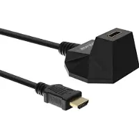 InLine HDMI verlengkabel met stand versie 2.0 (4K 60Hz HDR) / zwart - 1 meter