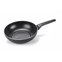 Moneta 0005554328 Pan Wok/koekenpan Rond, Pan + steelpan, Zwart