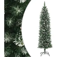 vidaXL Kunstkerstboom smal met standaard 180 cm PVC