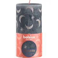 Bolsius Silhouette Stompkaars met Print 13x6.8 cm Leisteenblauw