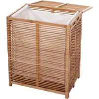 MCW Wasgoedkist -B18, wasbox wasmand wasverzamelaar, bamboe 61x50x35cm