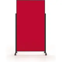 MAGNETOPLAN mobiel presentatiebord VarioPin Black, staand/liggend formaat, aan beide zijden bruikbaar, B 1000 x H 1800 mm, vilt/aluminium, rood/zwart