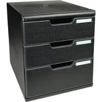 Exacompta MODULO A4-ladebox zwart, 3 gesloten laden A4/A4+, stofdicht, stil, veiligheidsstop