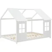 En.casa Kinderbed Tostedt huisbed grenen wit 120x200 cm []