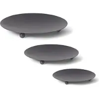 Novaliv 6x kaarsenhouders 3 voet ZWART 7,5 cm kaarsenplaat kaarsenhouder decoratief bord ronde tafeldecoratie voor pilaarkaarsen waxinelichtjes kaarspin metaal Kerstmis Adventskrans kaarsenhouder