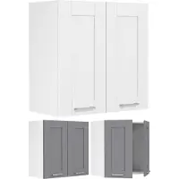 Hioshop Colura keuken bovenkastje 60 cm 2 deuren antracietgrijs, wit.