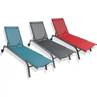 VCM tuinligstoel ligstoel oprolbaar ligstoel rugleuning verstelbare wielen strandligstoel dak 190x58 Sonlas