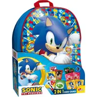 Lisciani 104536 - Sonic Kaartspelcollectie in rugzak. Kaarten, spel, kinderspel, Tails, Knuckles