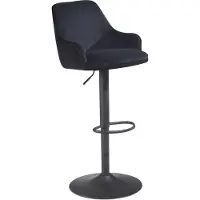 Wohnling Barkruk zwart fluweel 106 cm verstelbaar - WL7.007