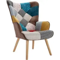 Vente-unique Fauteuil van stof met patchwork VATELY