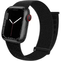 Strap-it Nylon Loop band - Geschikt voor Apple Watch bandje - Series 1/2/3/4/5/6/7/8/9/10/11/SE/SE2/SE3 - Zwart - Nylon bandje met klittenband - Stof iWatch bandje voor maat: 38 / 40 / 41 / 42mm