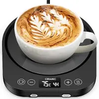 Karma Koffiewarmer, verbeterde kopjeswarmer, elektrische koffiewarmer, 9 temperatuurinstellingen, bureau, kopjeswarmer met 1-9 uur automatische uitschakeling, voor koffie, thee, cacao, melk