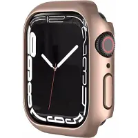 Strap-it PC Hardcase bescherming - Geschikt voor Apple Watch case 41 mm - Hoesje geschikt voor Apple Watch 7/8 case - Rose gold - iWatch cover voor maat 41 mm