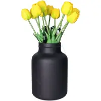 Countryfield Kunstbloemen boeket Tulp Tulipa - 12x - 44 cm - geel - Real Touch - kunst zijdebloemen