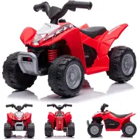 Sun baby Elektrische kinderauto quad, 3km/h, kinderquad, meerijdende auto voor kinderen vanaf 18 maanden, ledlamp, speelgoed (Rood)