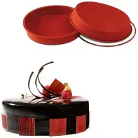 Silikomart Siliconen taartvorm - - SFT128 (Rond) - Ø 280 mm - H 47 mm - Rood